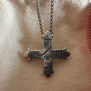 Retired James Avery Sterling cross Pendant, James Avery Sterling chain included
